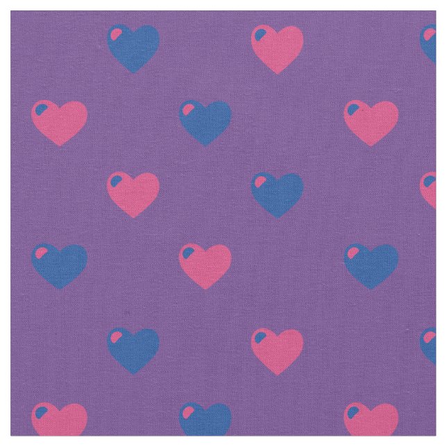 Bisexual Pride Hearts Fabric (Close Up)