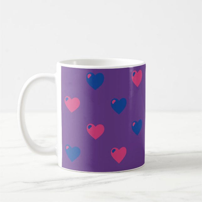 Bisexual Pride Hearts Mug (Left)