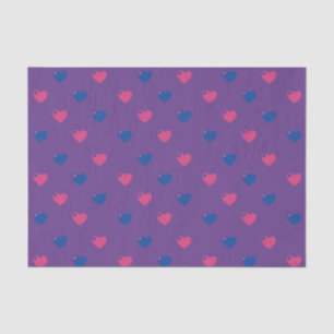Bisexual Pride Hearts Tissue Paper