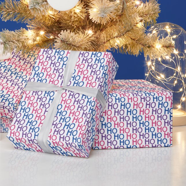 Bisexual Pride Ho Ho Ho Pattern Wrapping Paper (Holidays)