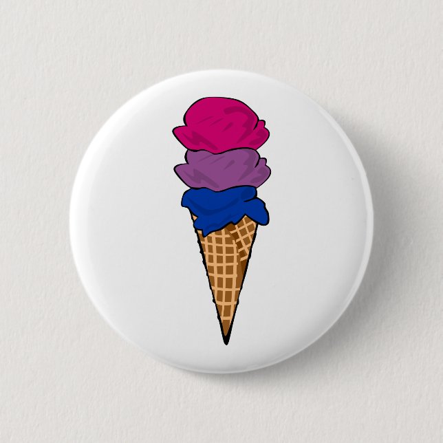 Bisexual Pride Ice Cream 6 Cm Round Badge (Front)