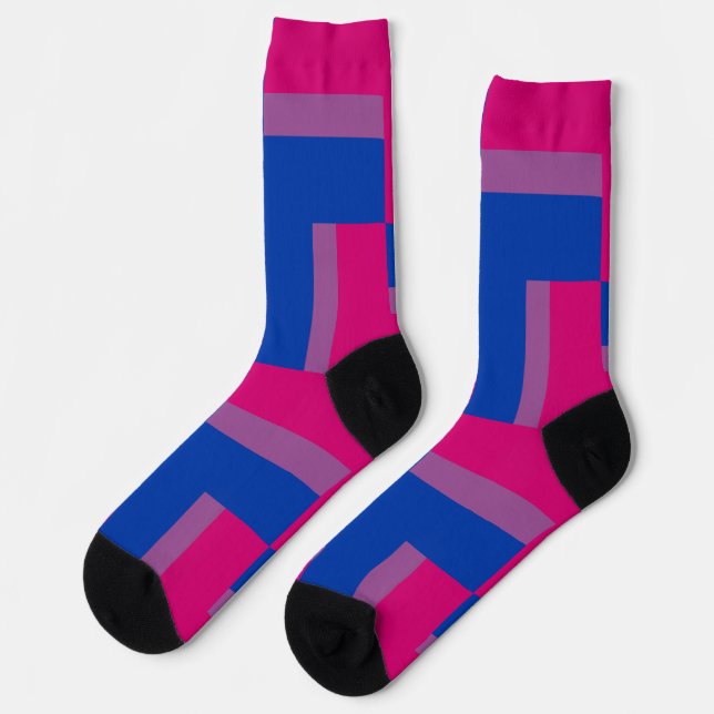 Bisexual Pride Inspired Crew Socks (Left)