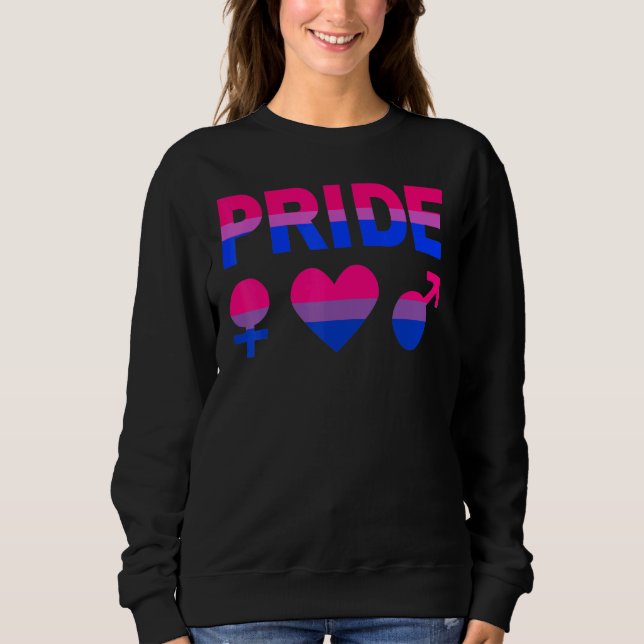 Bisexual Pride Lgbtqia Love Support Bi Men Women B Sweatshirt (Front)