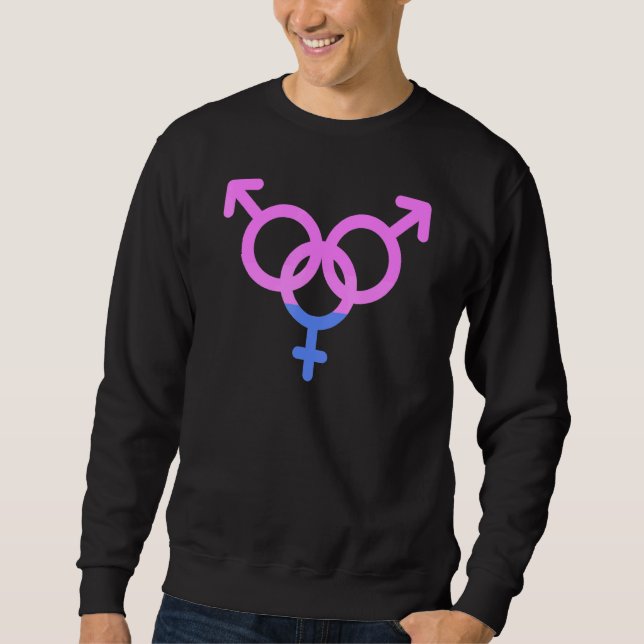 Bisexual Pride Lgbtqia Love Support Bi Men Women B Sweatshirt (Front)