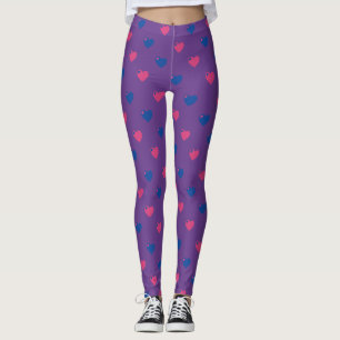 Bisexual Pride Medium Hearts Leggings