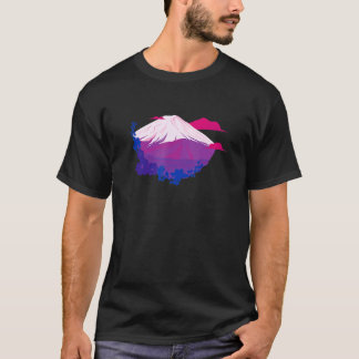 Bisexual Pride Mountains LGBTQ Bi Flowers LGBT Nat T-Shirt