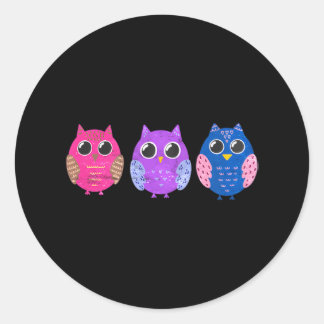 Bisexual Pride Owl Bi LGBTQ Classic Round Sticker