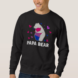 Bisexual Pride Papa Bear Bi Flag LGBTQ Mom Ally Me Sweatshirt