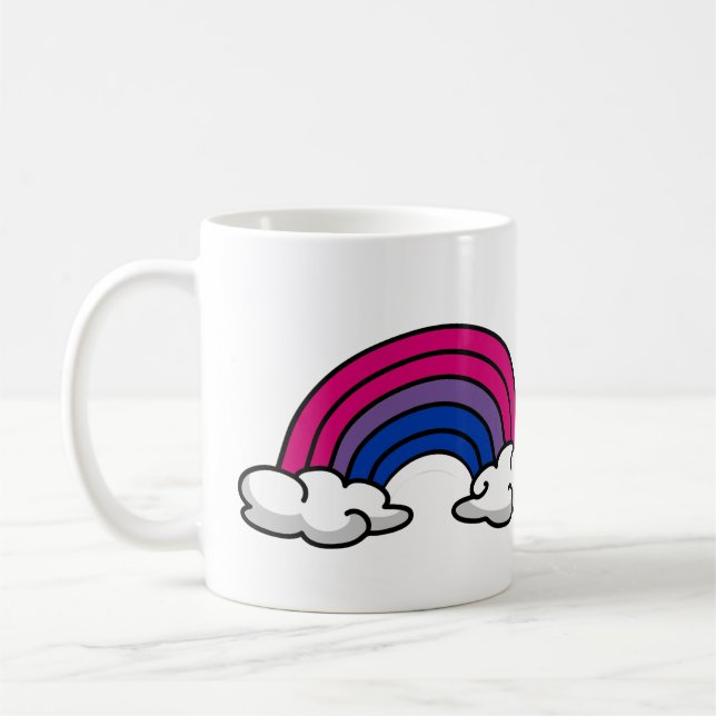 Bisexual Pride Rainbow Coffee Mug (Left)