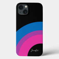 Bisexual Pride Rainbow Flag Personalised Black