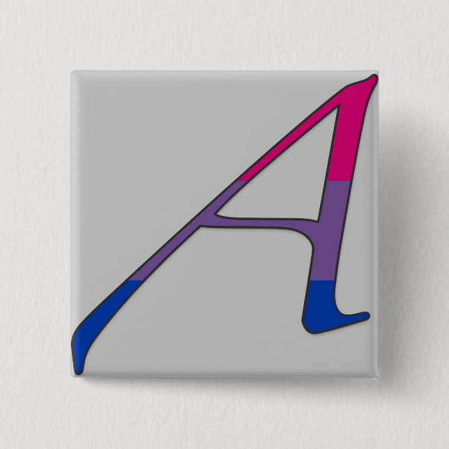 Bisexual Pride "Scarlet" Letter A 15 Cm Square Badge (Front)