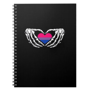 Bisexual Pride Skeleton Halloween Bi Goth Heart Cl Notebook