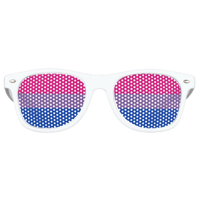 BISEXUAL PRIDE STRIPED HORIZONTAL - 2014 PRIDE.png Retro Sunglasses (Front)