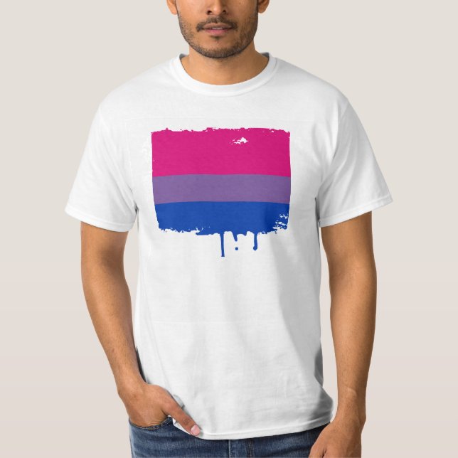 BISEXUAL PRIDE STRIPES DESIGN T-Shirt (Front)