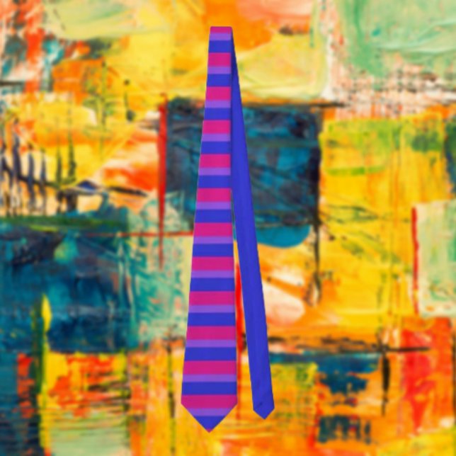 Bisexual Pride Stripes Tie: Unity in Every Stripe Tie (Creator Uploaded)