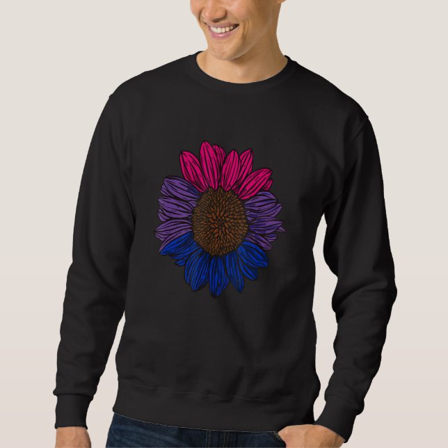 Bisexual Pride Sunflower LGBT Bi Pride Bisexual Fl Sweatshirt (Front)