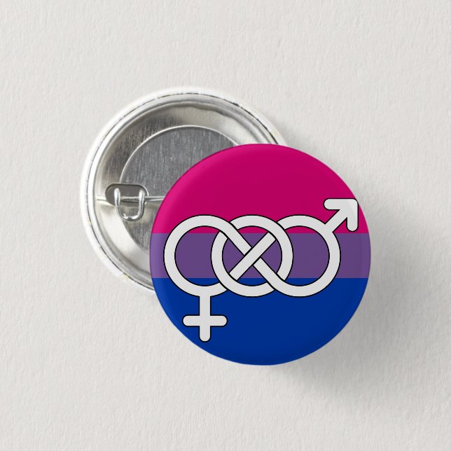 Bisexual Pride Symbol Flag 3 Cm Round Badge (Front & Back)