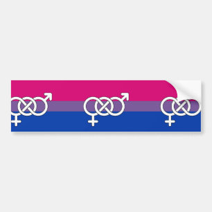 Bisexual Pride Symbol Flag Bumper Sticker