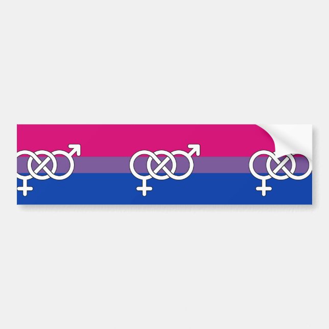 Bisexual Pride Symbol Flag Bumper Sticker (Front)