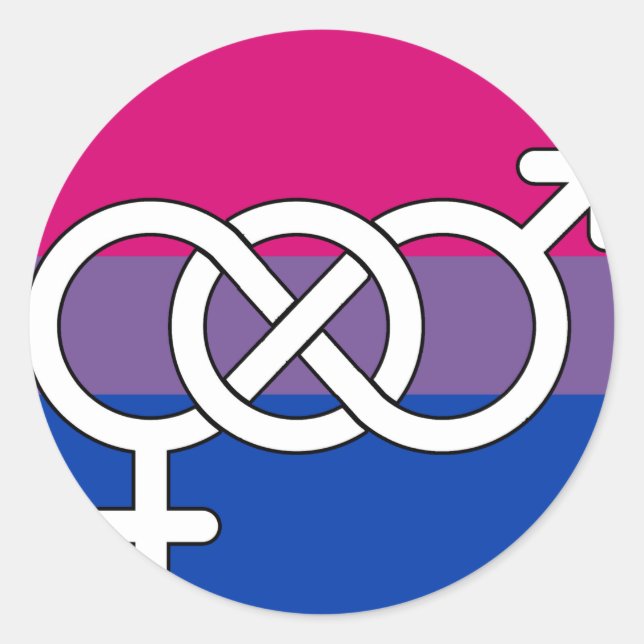 Bisexual Pride Symbol Flag Classic Round Sticker (Front)