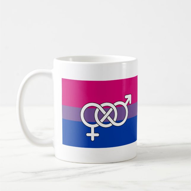 Bisexual Pride Symbol Flag Coffee Mug (Left)