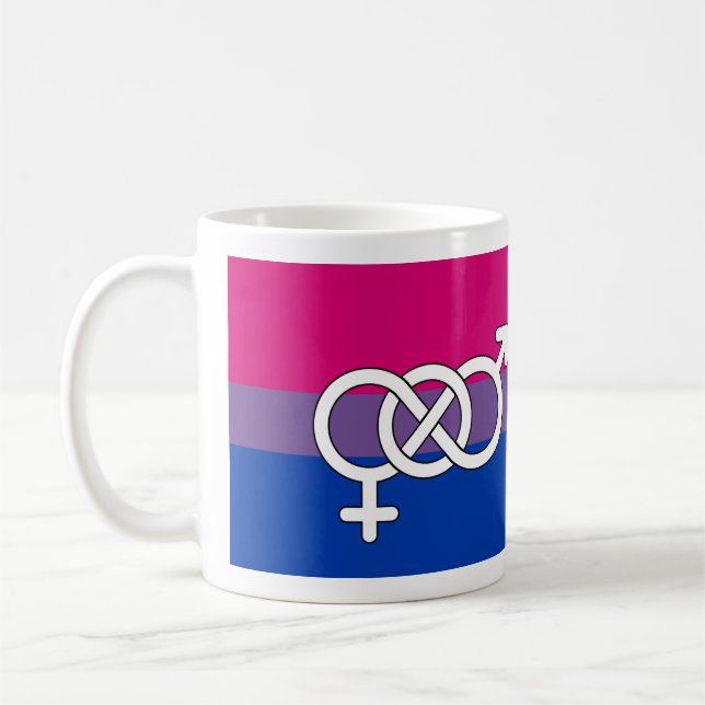 Bisexual Pride Symbol Flag Coffee Mug (Left)