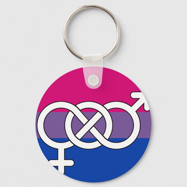 Bisexual Pride Symbol Flag Key Ring (Front)