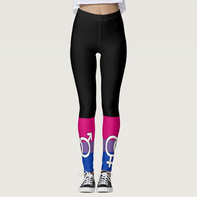 Bisexual Pride Symbol Flag Leggings (Front)