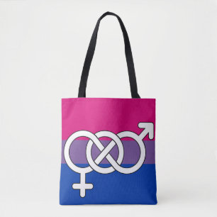 Bisexual Pride Symbol Flag Tote Bag