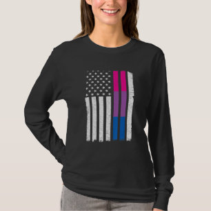 Bisexual Pride Us American Flag Love Wins Lgbt Bi T-Shirt