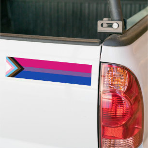Bisexual Progress Pride Flag Bumper Sticker