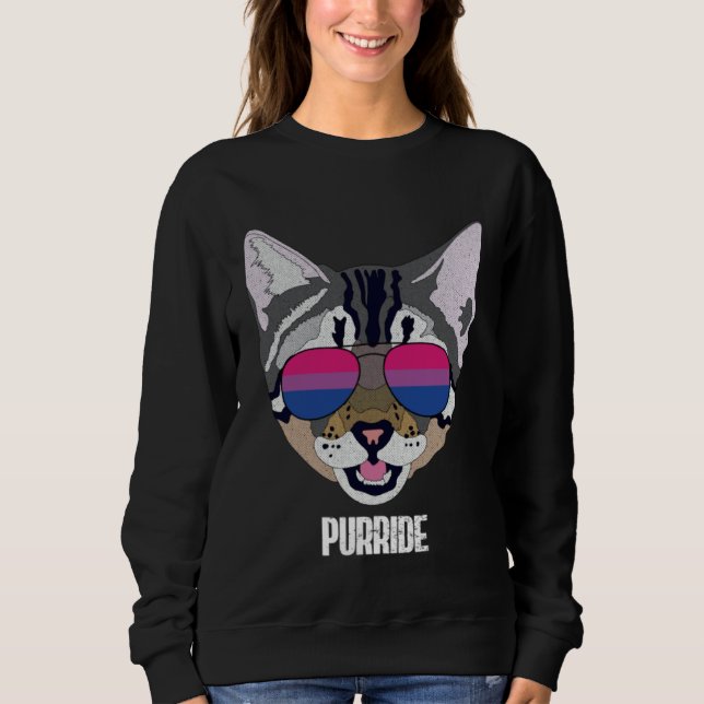Bisexual Purride Bi Pride Cat Sweatshirt (Front)