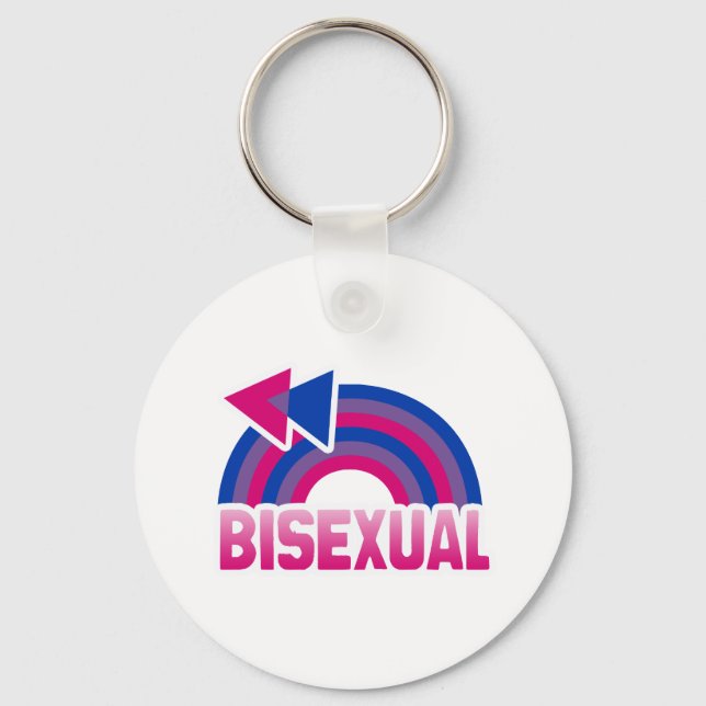 BISEXUAL RAINBOW FLAG KEY RING (Front)