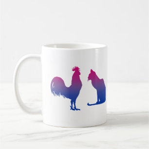 Bisexual Rooster and Kitty Coffee Mug