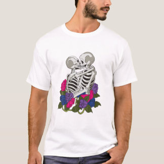 Bisexual Skeleton Bi Pride Flag Colour LGBTQ Queer T-Shirt