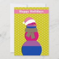 Bisexual snowman snowwoman christmas Card