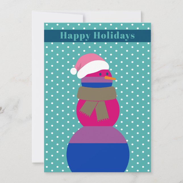 Bisexual snowman snowwoman christmas Card (Front)