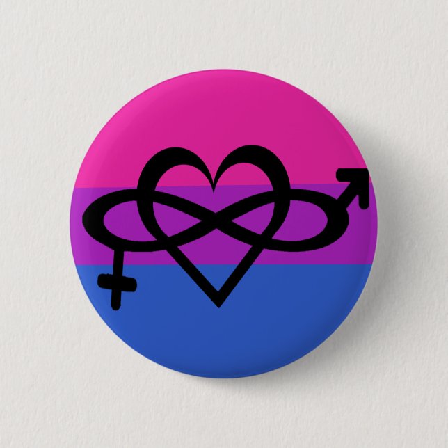Bisexual Symbol Awareness Pride Button (Front)