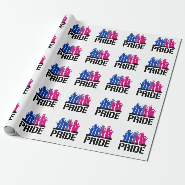 Bisexual Together Pride Wrapping Paper (Unrolled)