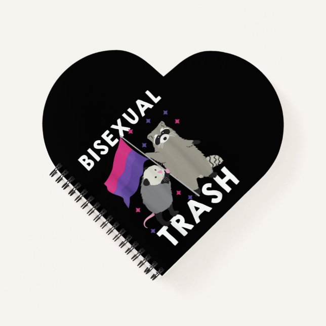 Bisexual Trash Gay Pride Rainbow LGBT Raccoon Notebook (Front)