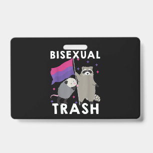 Bisexual Trash Gay Pride Rainbow LGBT Racoon ID Badge
