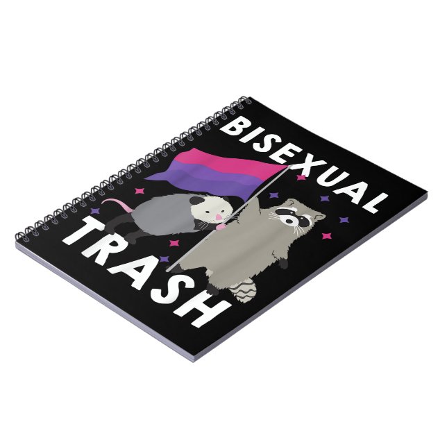 Bisexual Trash Gay Pride Rainbow LGBT Racoon Notebook (Left Side)