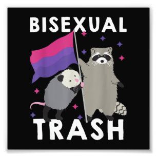 Bisexual Trash Gay Pride Rainbow LGBT Racoon Photo Print