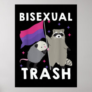 Bisexual Trash Gay Pride Rainbow LGBT Racoon Poster