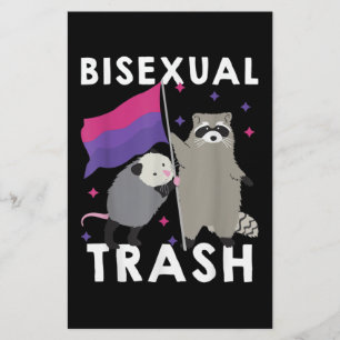Bisexual Trash Gay Pride Rainbow LGBT Racoon Stationery