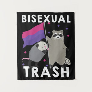 Bisexual Trash Gay Pride Rainbow LGBT Racoon Tapestry