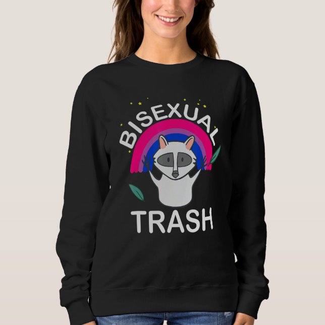 Bisexual Trash Panda Rainbow Gay Bi Pride Stuff Lg Sweatshirt (Front)