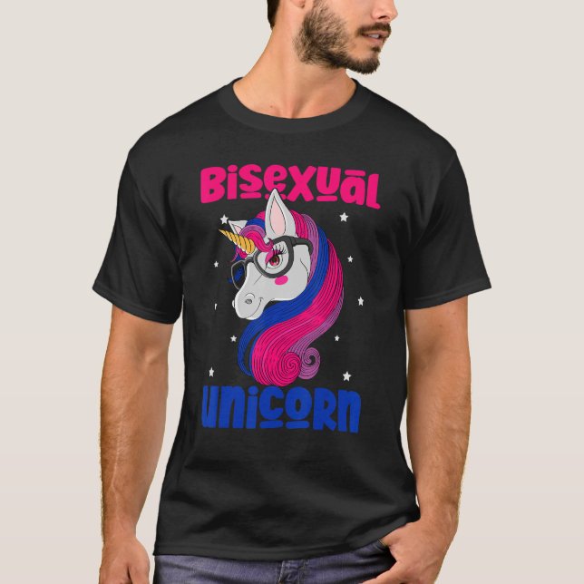 Bisexual Unicorn Bi Flag Bisexuality Pride Lgbt Al T-Shirt (Front)