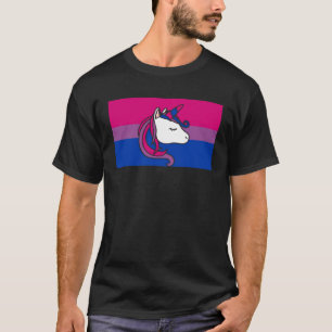 Bisexual Unicorn Love Bisexual Pride Flag Aestheti T-Shirt
