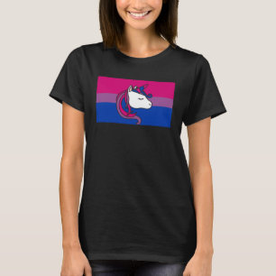 Bisexual Unicorn Love Bisexual Pride Flag Aestheti T-Shirt